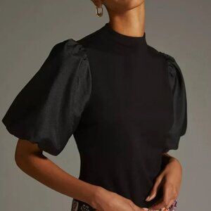 New With Tags Anthropologie Sunday in Brooklyn Puff Sleeve Ponte Top Size Medium